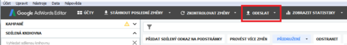 AdWords Editor - Odeslání změn do Google Ads