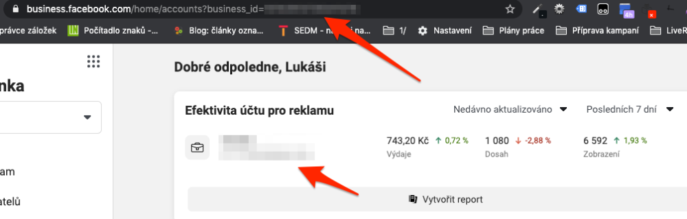 ID účtu Facebook Business Manager