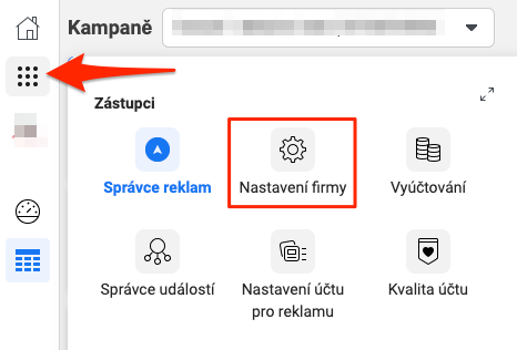 Facebook - Nastavení platební karty