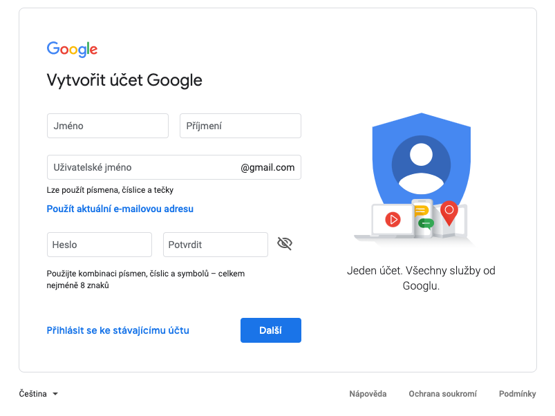 Jak vytvořit nový účet na Gmail?