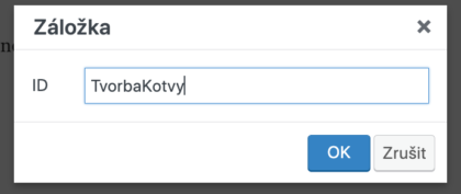 Tvorba Kotvy - ID atributu